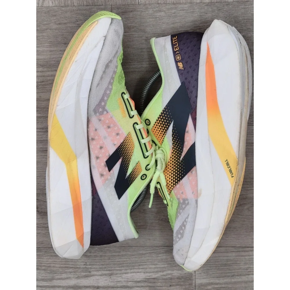 New Balance FuelCell SuperComp MDXv3 White Bleached Lime Glo Size 11 D